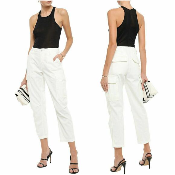 RE/DONE Originals casual cargo utility pants jeans in off white Size 26 - Picture 12 of 12